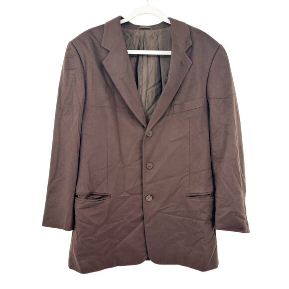 Giorgio Armani Mens Office Academia 100% Cashmere Blazer‎ Coat Size 50R Brown - Picture 1 of 7